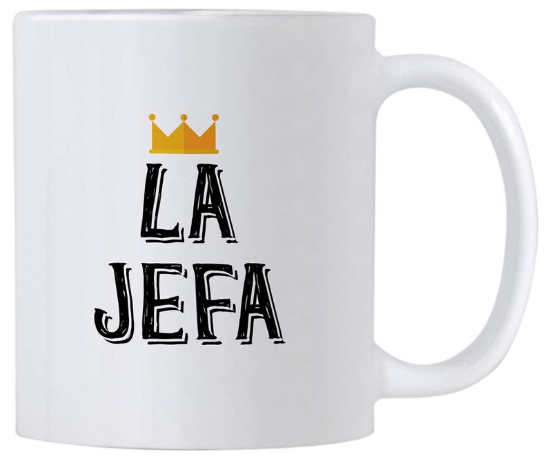 Casitika La Jefa Coffee 11 oz Mug. Cup idea for CEO, Boss or Mom. This Girl Leader Cup Can be Used as a Pen Holder. Mugs for Latin Women. - Image 1